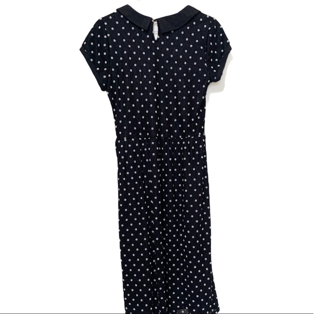 Downeast Basic Black Collared Polka Dot Dress - image 3